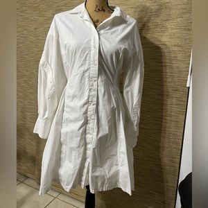 Joie white button down shirt dress